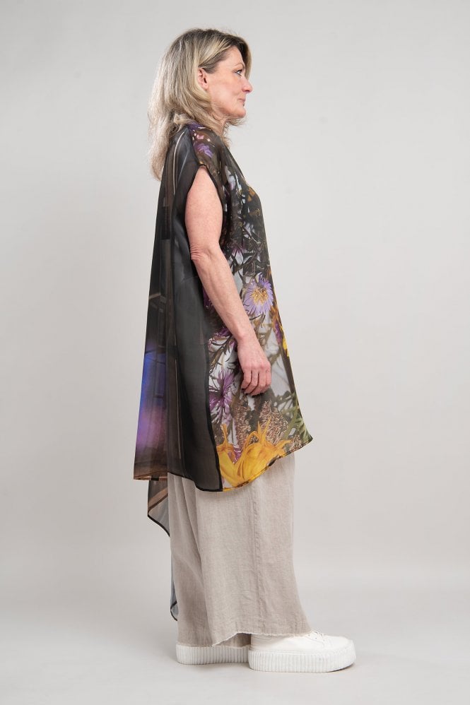 Barbara Bologna Floral Print Silk Tunic-Dress