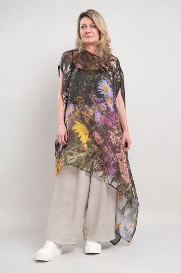 Barbara Bologna Floral Print Silk Tunic-Dress | i dare to be